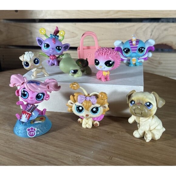 Lot of 9 Littlest Pet Shop Fairy Fairies Dragon Turtle terrier hedgehog LPS Toys